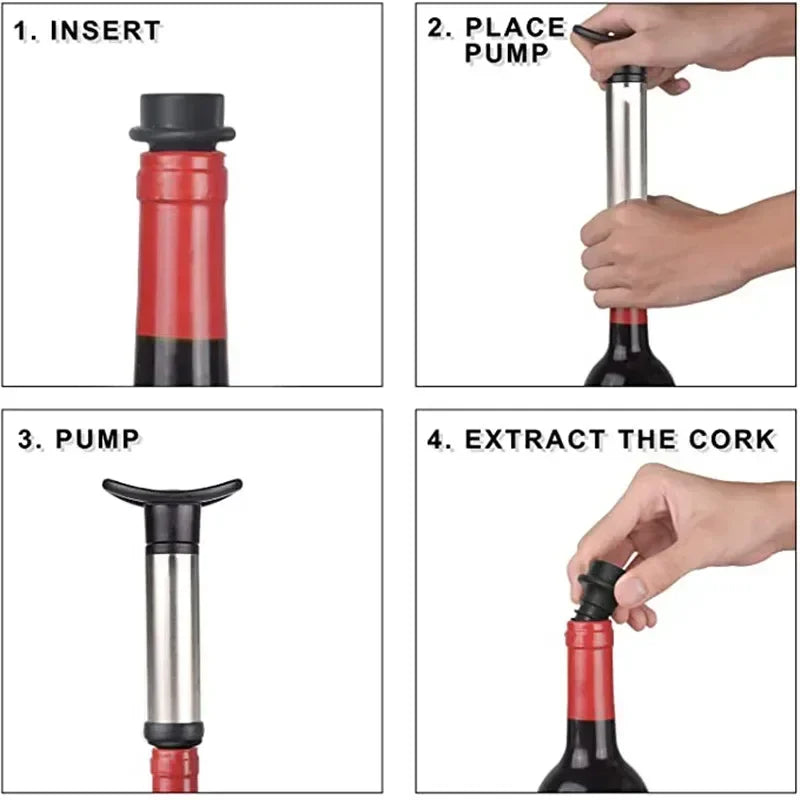 Stainless Steel Wine Stopper Vacuum Pump Eco-Friendly Design - Smarsty