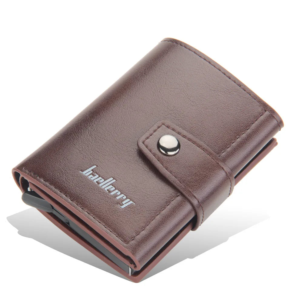 New RFID Men Card Wallets Hasp Small Card Wallets Slim Mini Men's Wallet High Qaulity Card Clip Photo Holder Short Male Purses