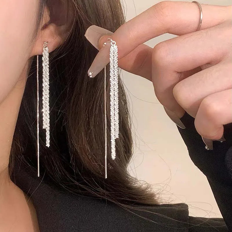 Long Tassel Chain Dangle Earrings for Trendy Women Jewelry - Smarsty