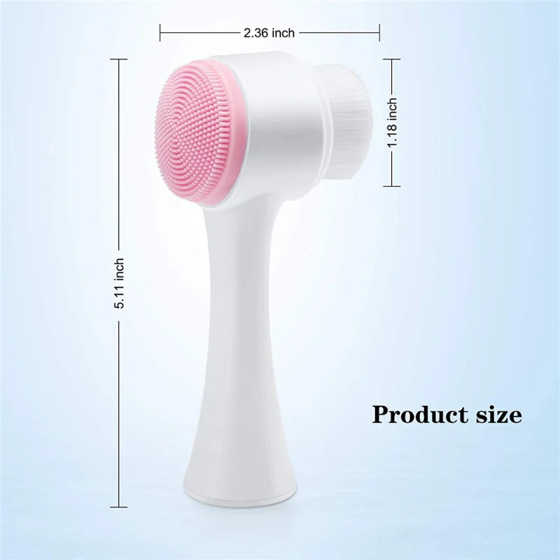 3D Double Sided Silicone Facial Cleansing Brush - Smarsty
