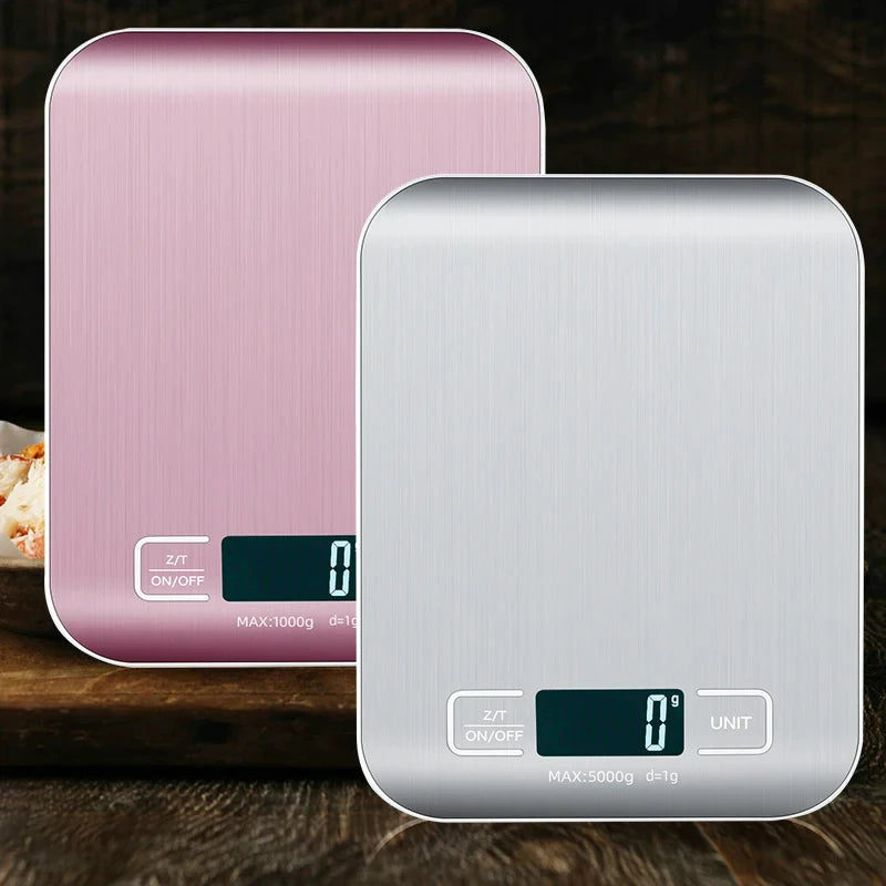 Rechargeable Kitchen Scale with LCD Display Stainless Steel Design - Smarsty