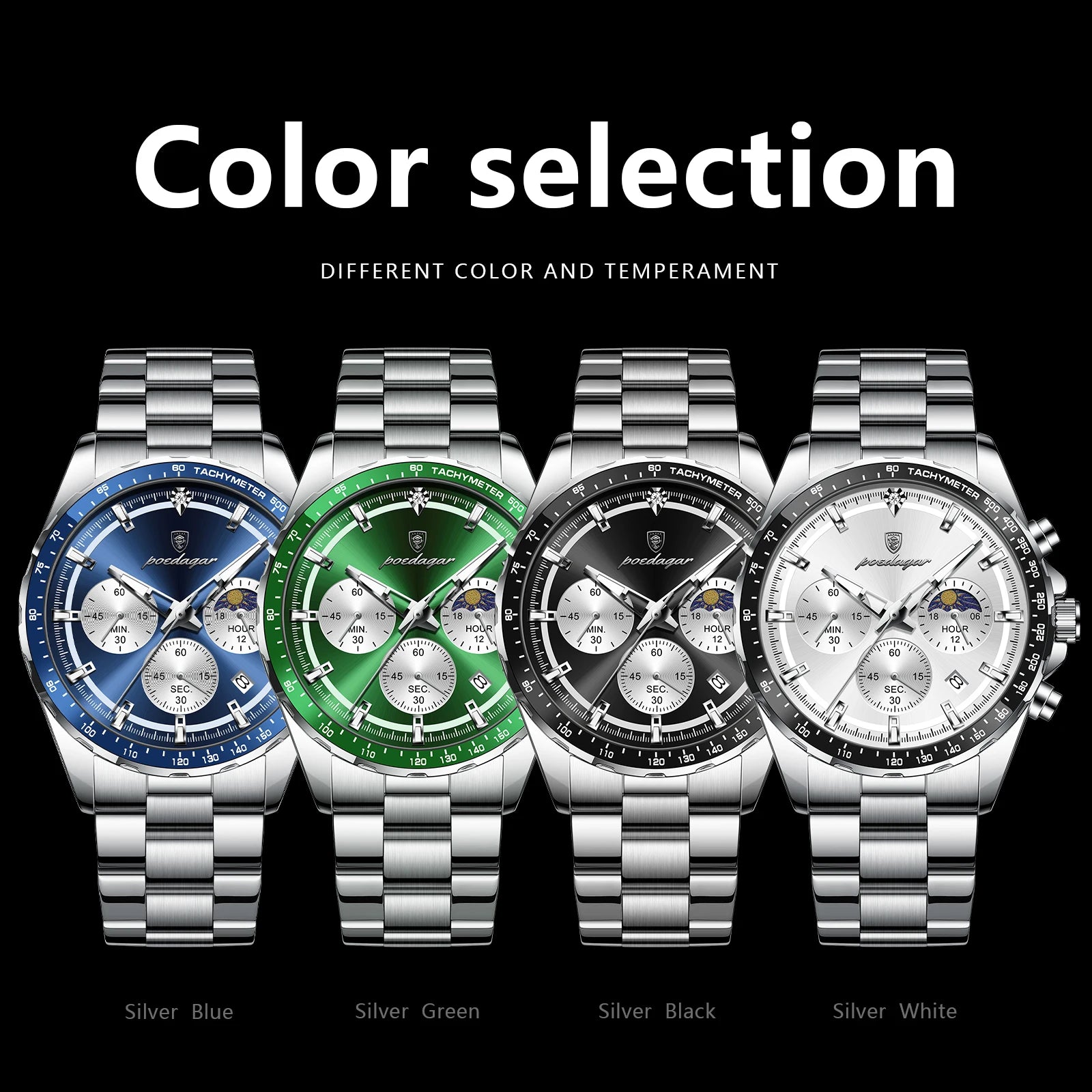 Waterproof Stainless Steel Men's Chronograph Watch - Smarsty
