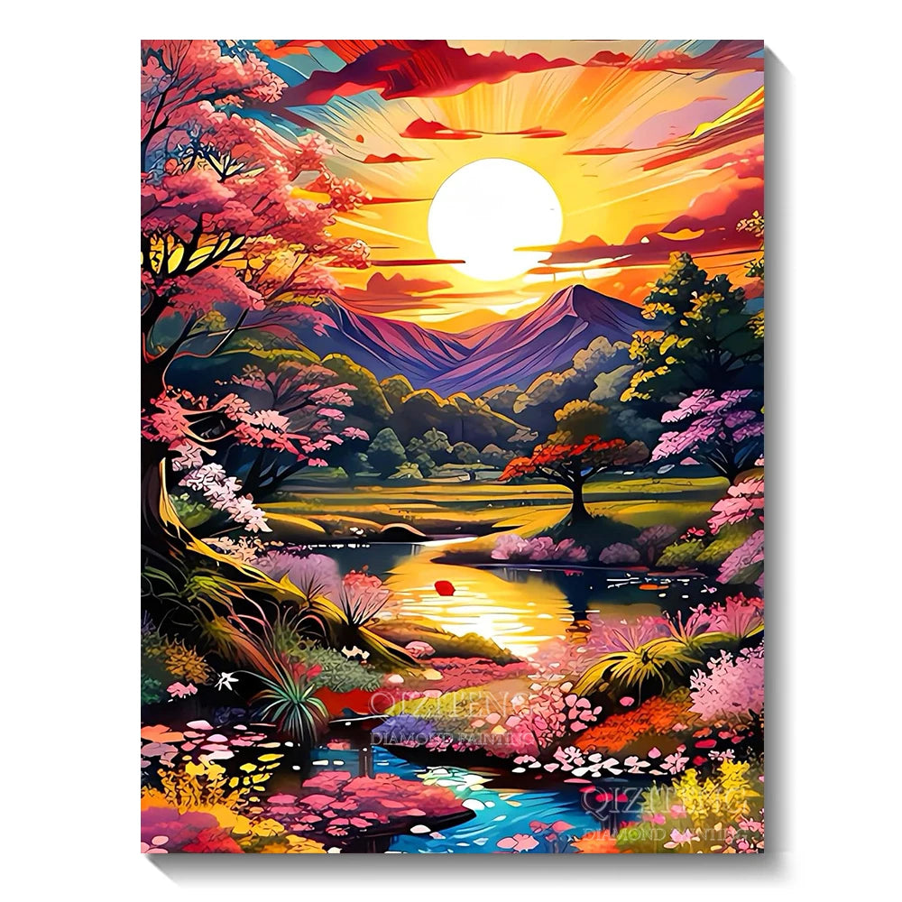 5D Diamond Art Aurora Landscape DIY Wall Decor - Smarsty