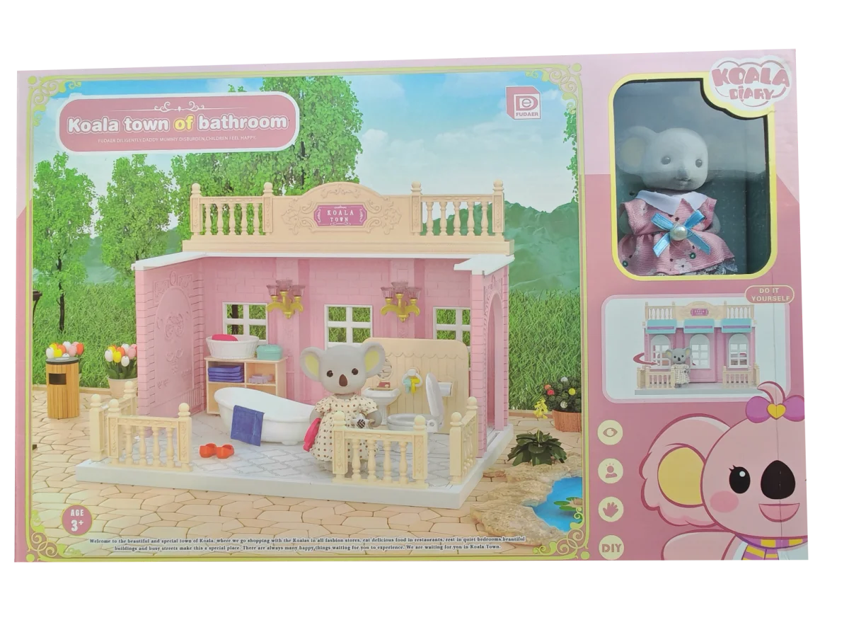 Girls kids Toys Miniature Dollhouse Furniture Shopping PlaySet DIY Family Games Supermarket Flower Store Pretend Toys by Smarsty