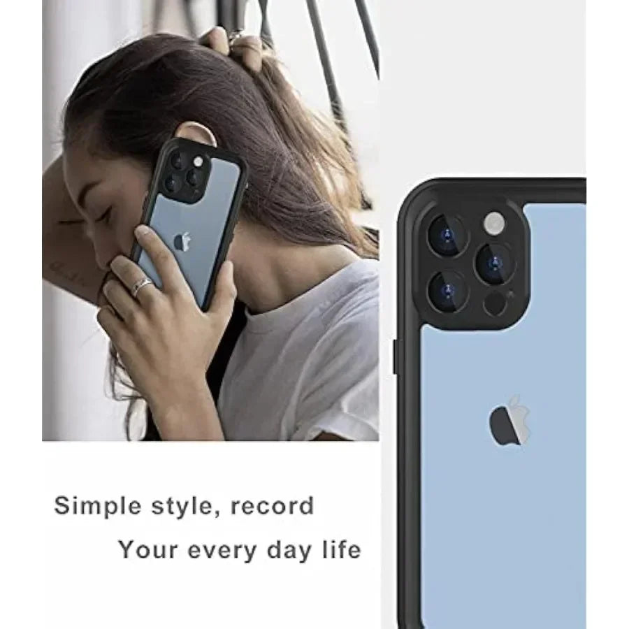 Full Sealed Clear IP68 Waterproof Case For iPhone 16 15 14 Plus 13 12 11 Pro Max Mini XS XR X Shockproof Cover Screen Protector by Smarsty