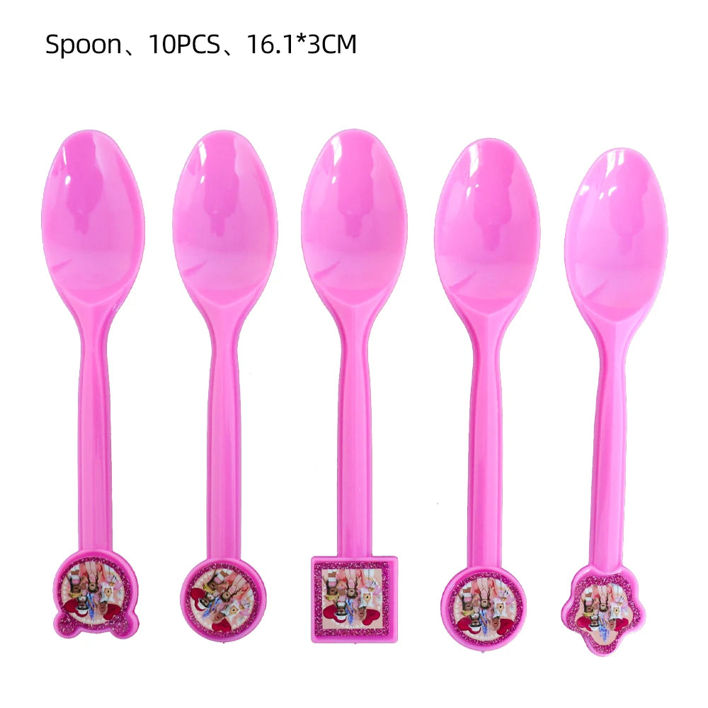 Pink Roblox Birthday Party Decorations Tableware Set - Smarsty