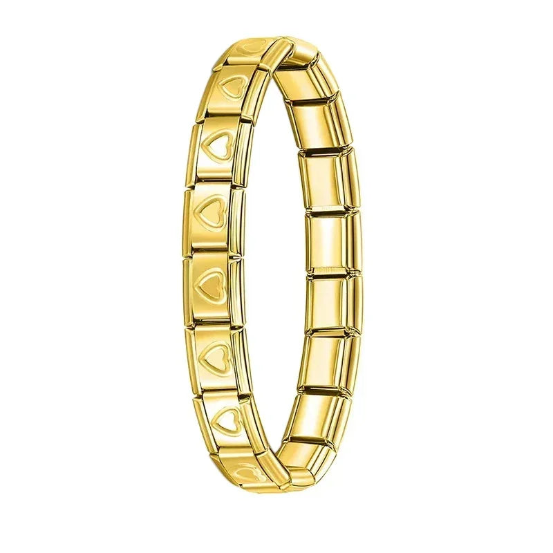 Hapiship Italian Stainless Steel Elastic Charm Bracelet - Smarsty