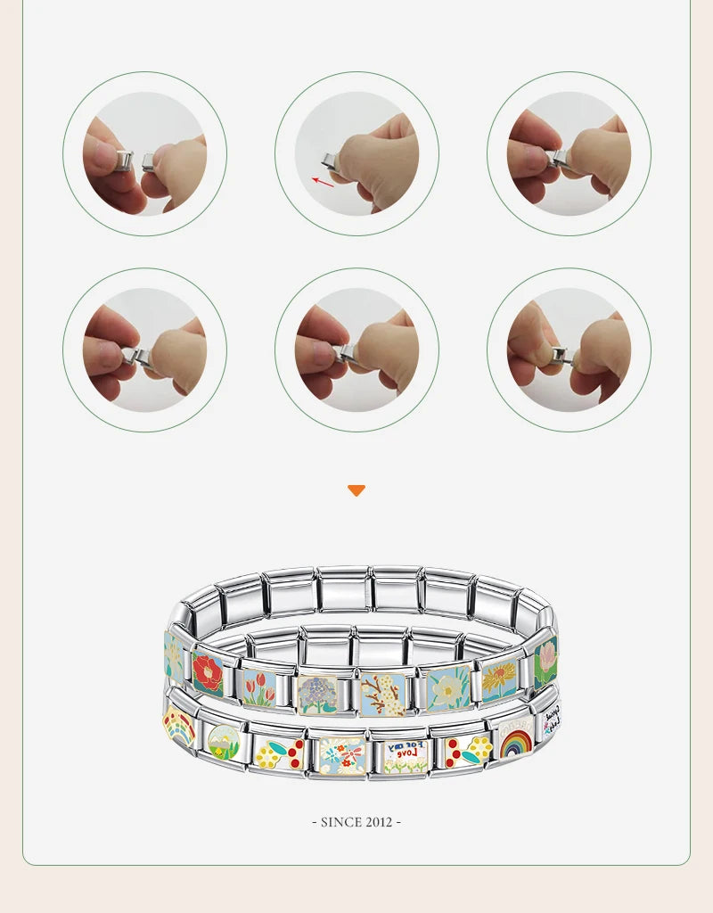 Hapiship Italian Stainless Steel Elastic Charm Bracelet - Smarsty