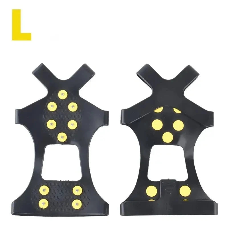 2pcs 10 Steel Studs Crampons Snow Grips Cleats for Ice and Snow Anti-Slip Rubber Traction Cleats Hiking Walking Climbing Jogging - Smarsty