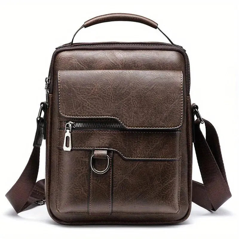 Men's PU Leather iPad Shoulder Bag Crossbody With Flap - Smarsty