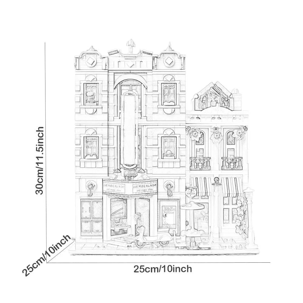 Creative IDEAS famous street view Bank Grand hall MOC Set compatible 10224 building blocks with figuer Toys gifis Christmas