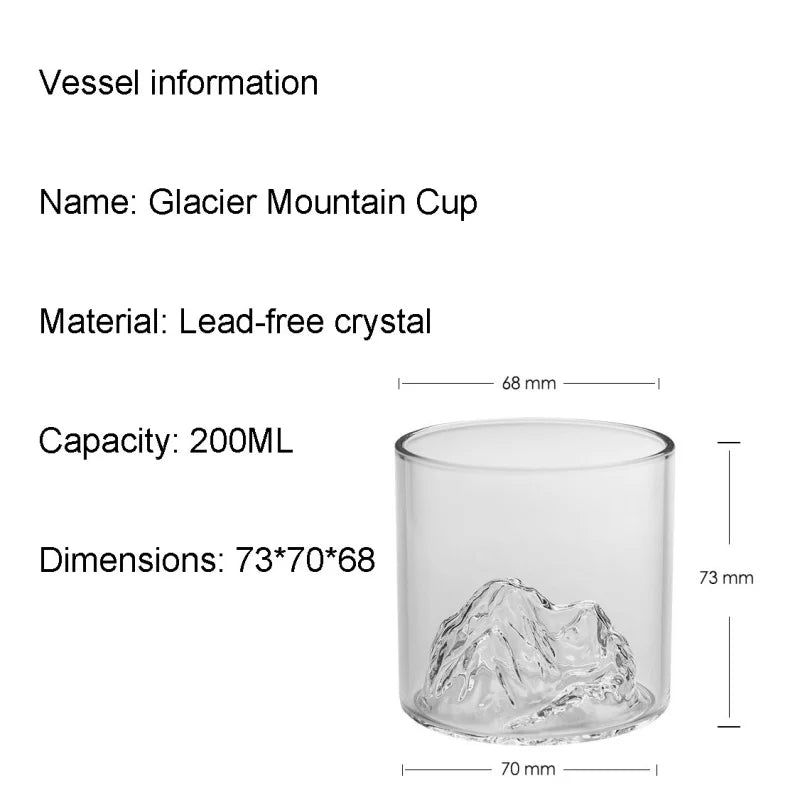 Japanese Glass Glacier Mountain Teacup Mt. Fuji Heat-resistant Glass Teacup Office Handy Retro Wine Glass Whisky Cup Home