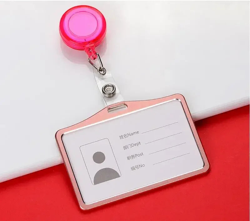 Employee Aluminium Alloy Plastic Credit Card ID Card Cover Case Work Identity Badge Card Cover Bag Women Men Work Card Holders
