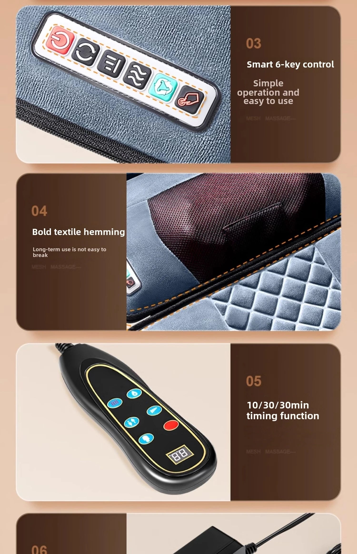 Full Body Massage Pad with 10 Zone Vibration Relief - Smarsty