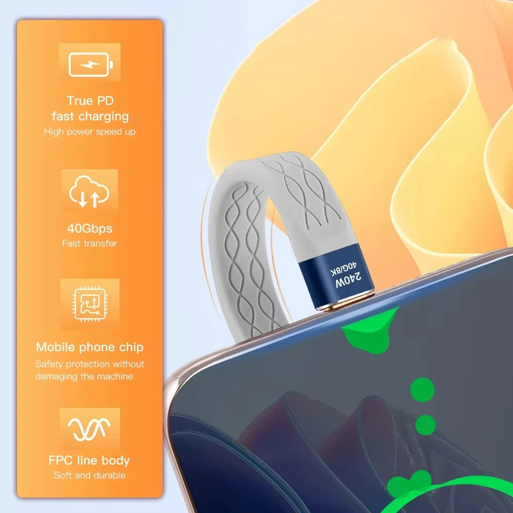 USB C to USB C Fast Charging Cable 240W 8K Data Transfer - Smarsty