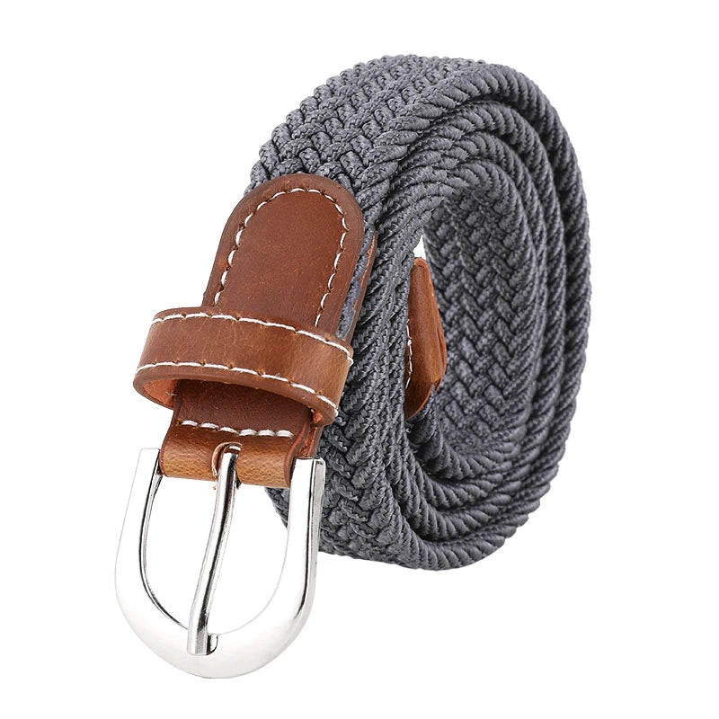 Women Elastic Woven Belt Casual Versatile Denim Accessory - Smarsty