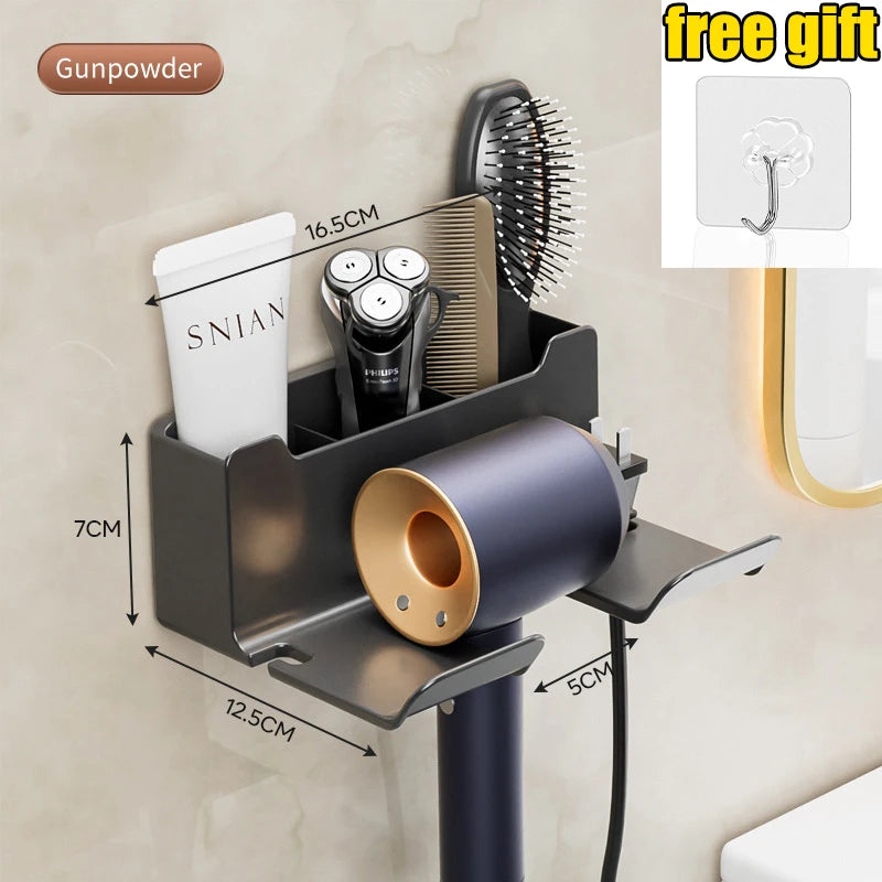 Wall Mounted Hair Dryer Holder Organizer for Bathrooms - Smarsty