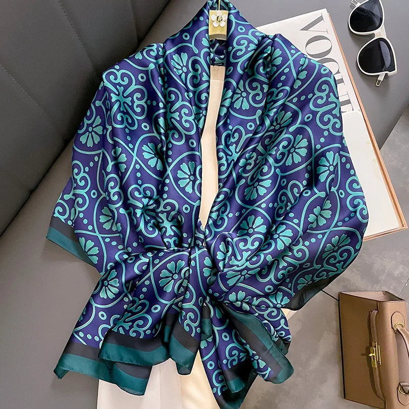 Large Silk Scarf for Women Soft Stylish Summer Wrap - Smarsty