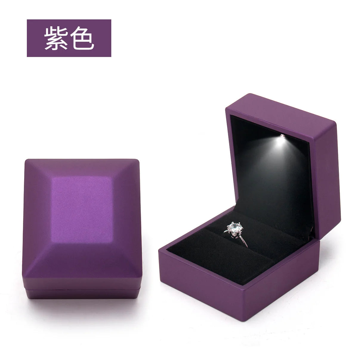 LED Illuminated Ring Box with Velvet Display Finish - Smarsty