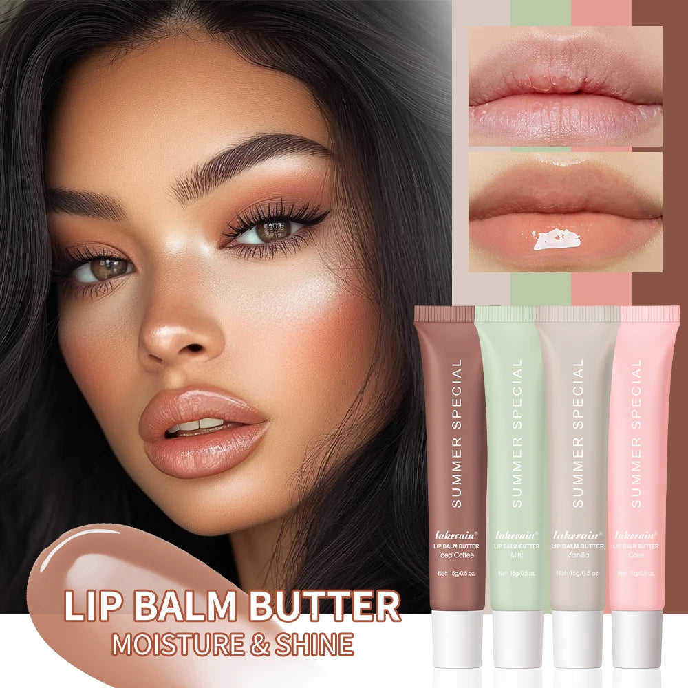 Lip Balm Set Lip Gross 4 Pack 1Kit Deep Moisturizing Lip Glaze Smoothing Color Lips Oil Long Lasting Nourishing Lips Care