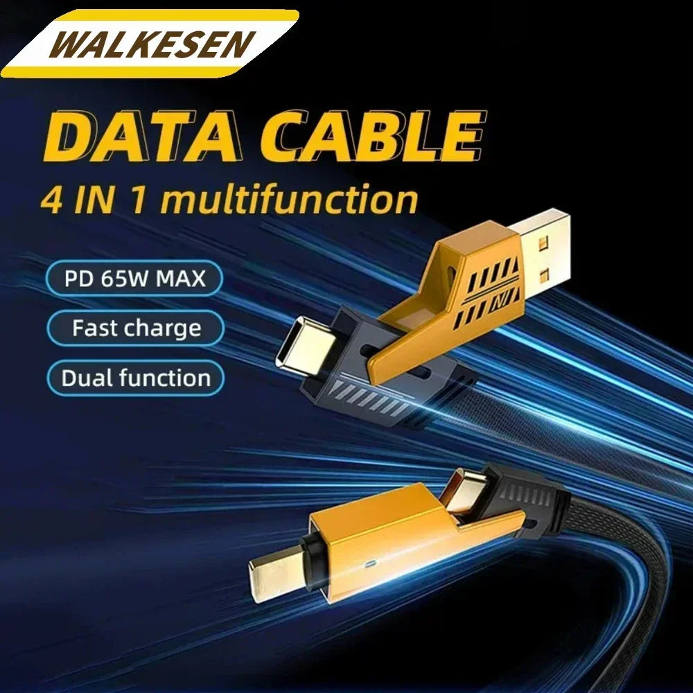 65W 4 in 1 Fast Charging USB Data Cable - Smarsty