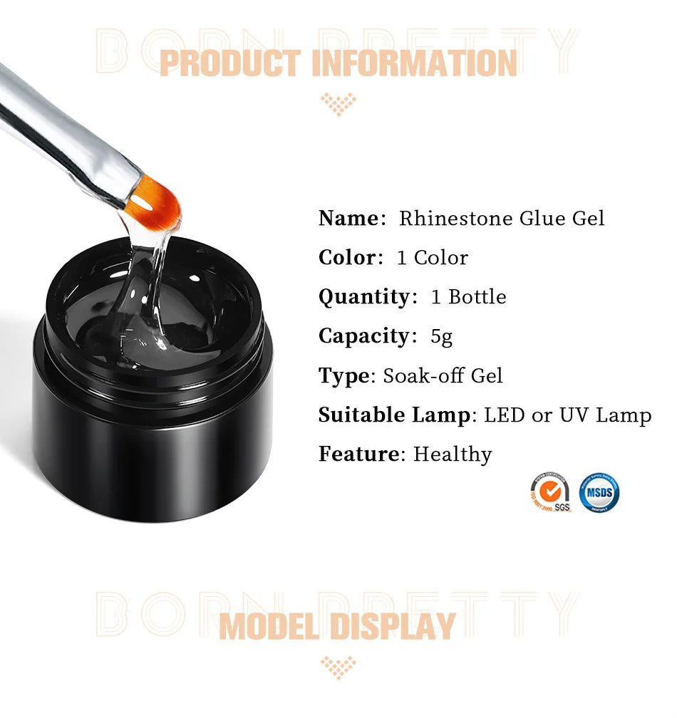 Born Pretty Rhinestones Glue Gel Set for Stunning Nails - Smarsty