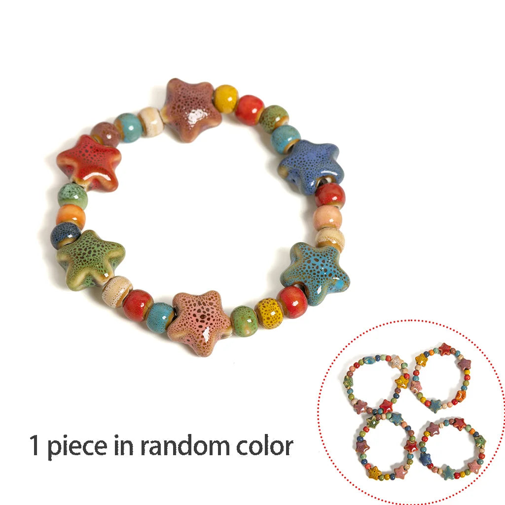 Handmade Colorful Ceramic Beaded Bracelet for Women - Smarsty