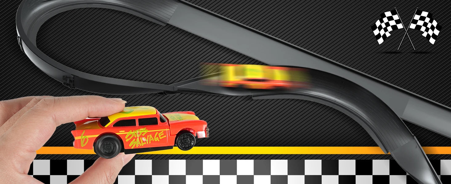 VATOS CRASH RACERS Track Speed Collision Racing Car Set Rechargeable Cars The Fast and The Furious Racing Toys Gifts Kids Game