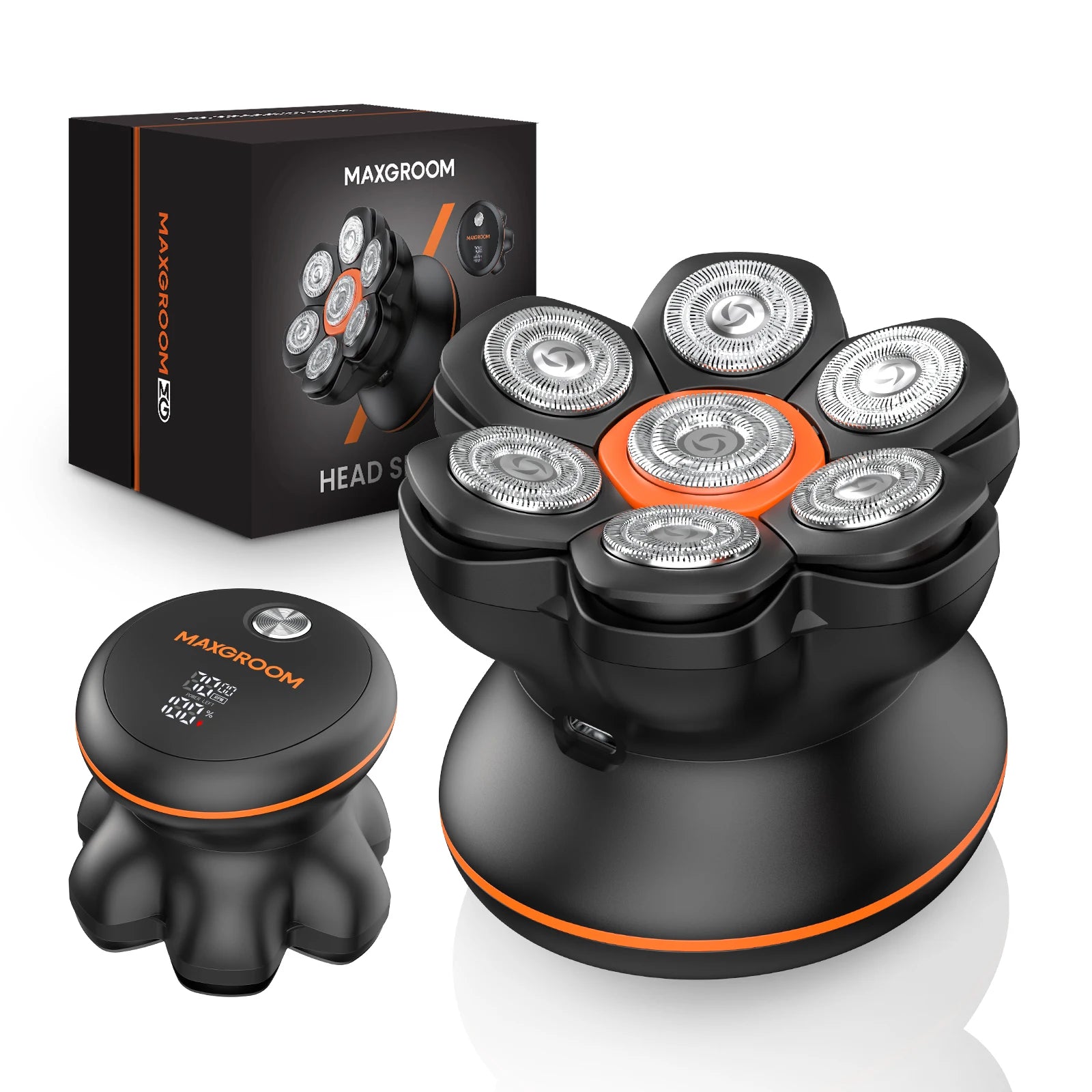 MAXGROOM 7D Head Shaver for Bald Men IXP6 Waterproof USB Rechargeable Electric Hair Trimmer Beard Floating Blade Magnetic Razor