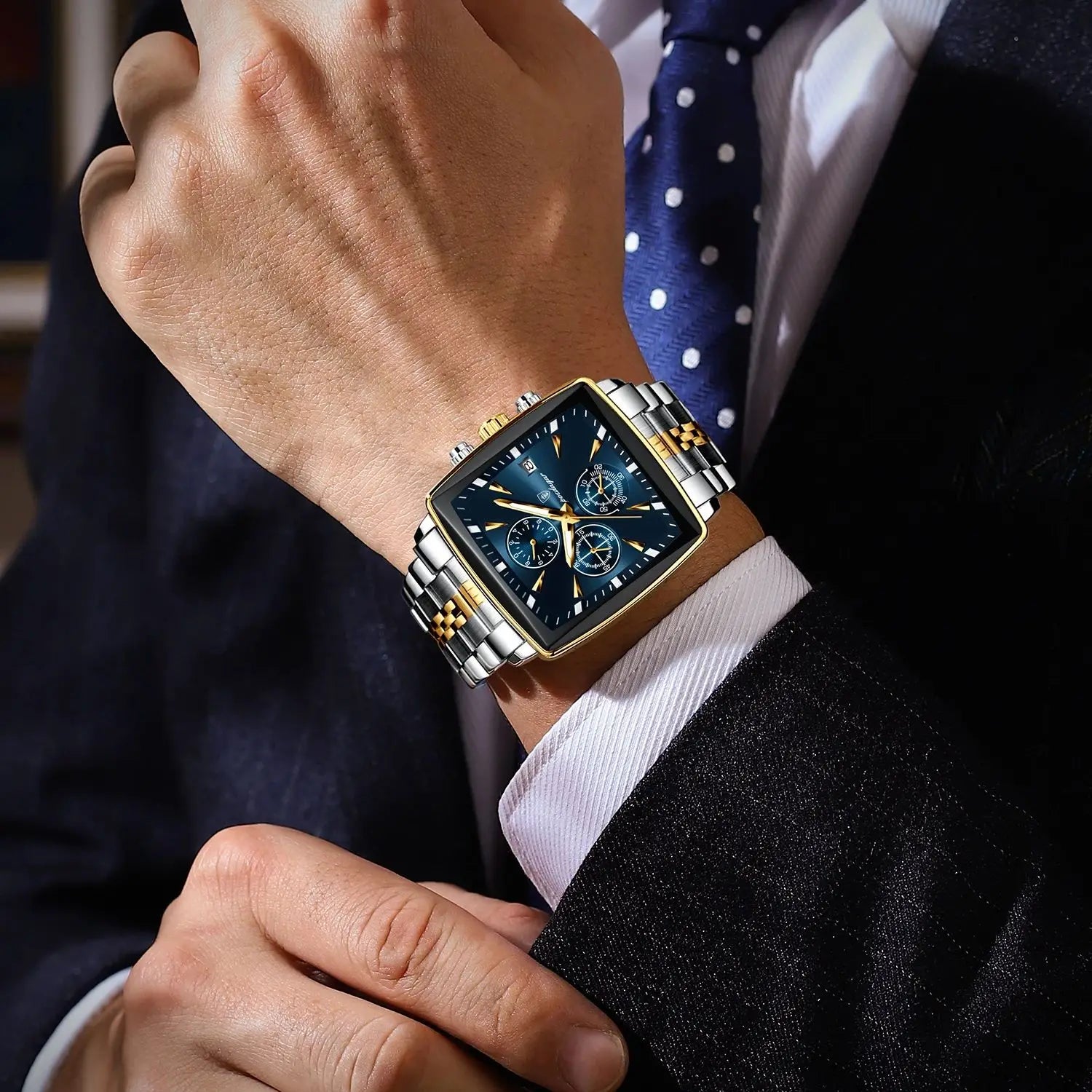 Luminous Waterproof Men's Chronograph Watch with Date - Smarsty