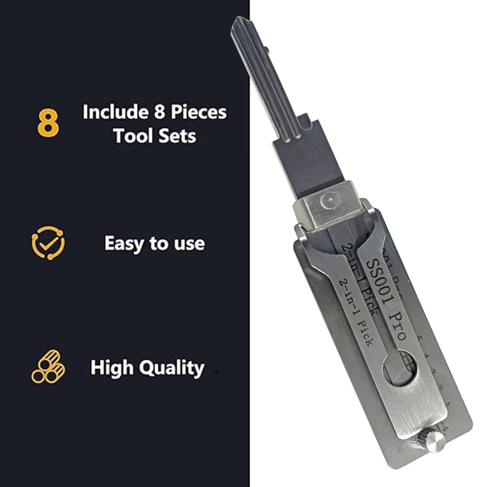 1-5X Stainless Steel Key Decoder Precision Hook And Pickup Hand Tool O-ring Pickup Repair Kit Available Hook Hand Measuring Tool