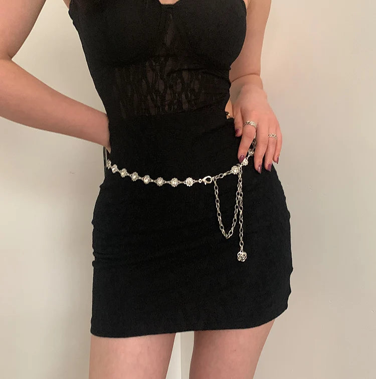 Metal Chatelaine Belt Thin Fashion Chain Accessory - Smarsty