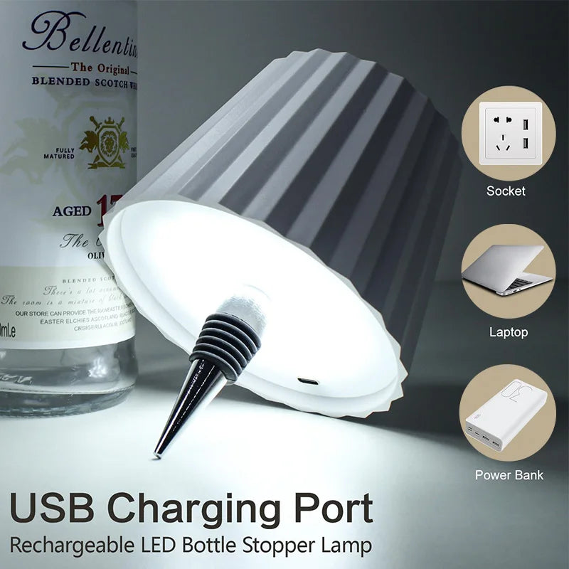 Wireless Touch Control Bottle Lamp with Dimmable Colors - Smarsty