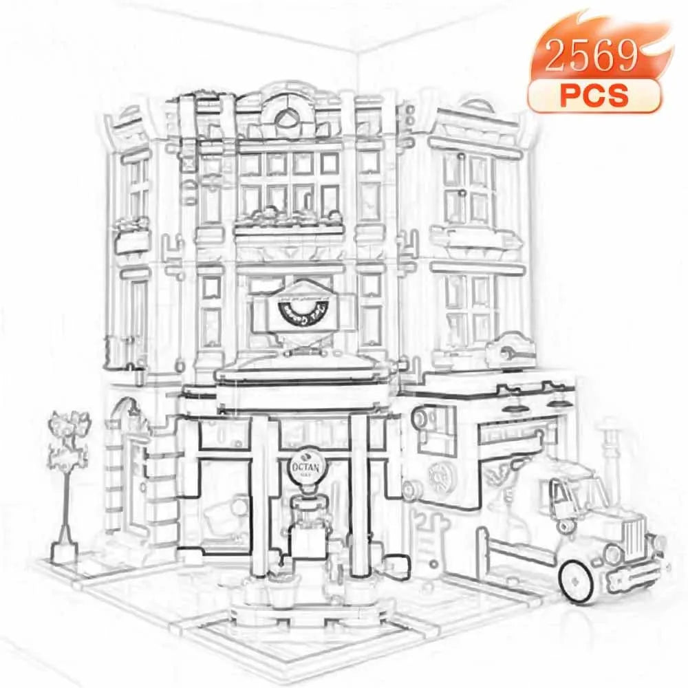 Creative IDEAS famous street view Bank Grand hall MOC Set compatible 10224 building blocks with figuer Toys gifis Christmas