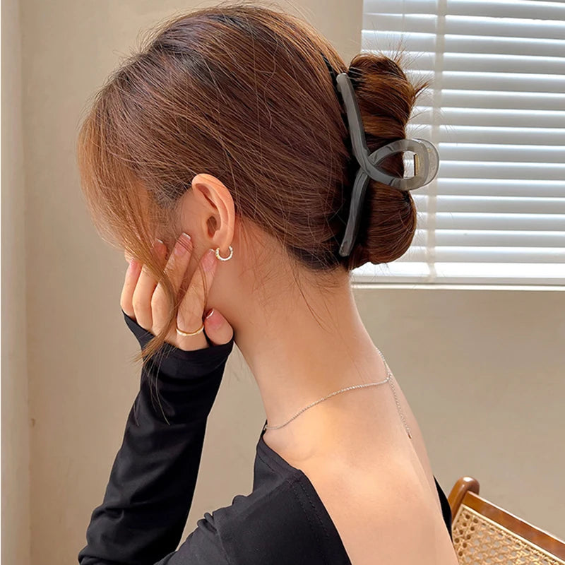 Large Jelly Hair Claw Clip Secure Hold Morandi Colors - Smarsty