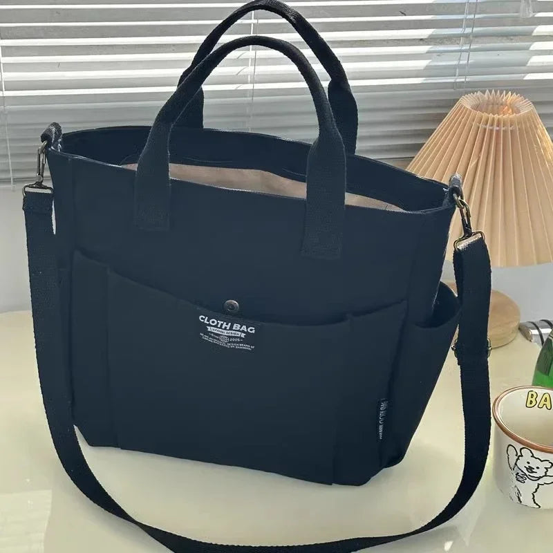 Canvas Ladies Bag Large Capacity Shoulder Tote For Students - Smarsty