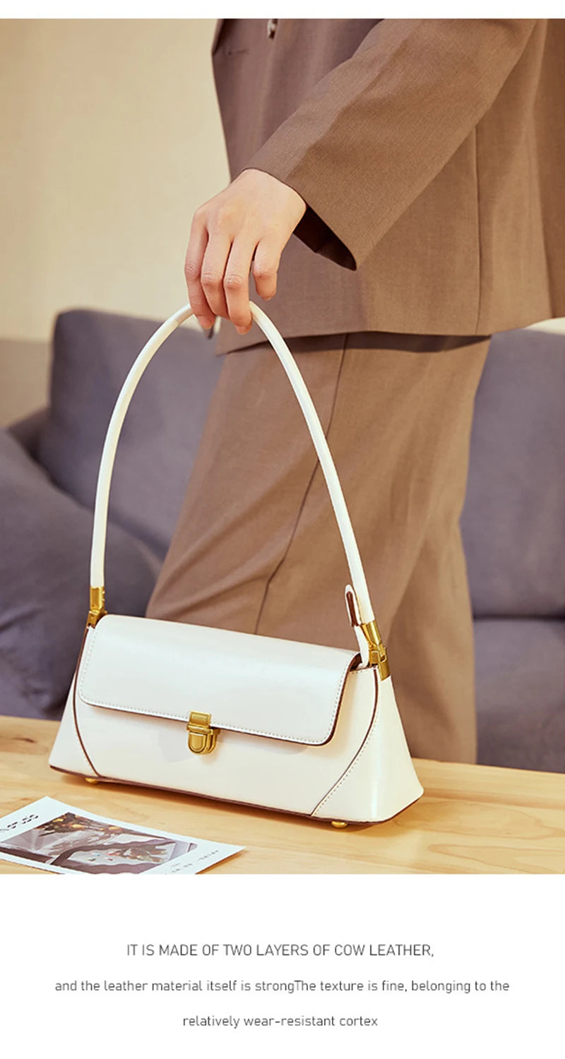 Lux Baguette Bag For Women Genuine Leather Shoulder - Smarsty