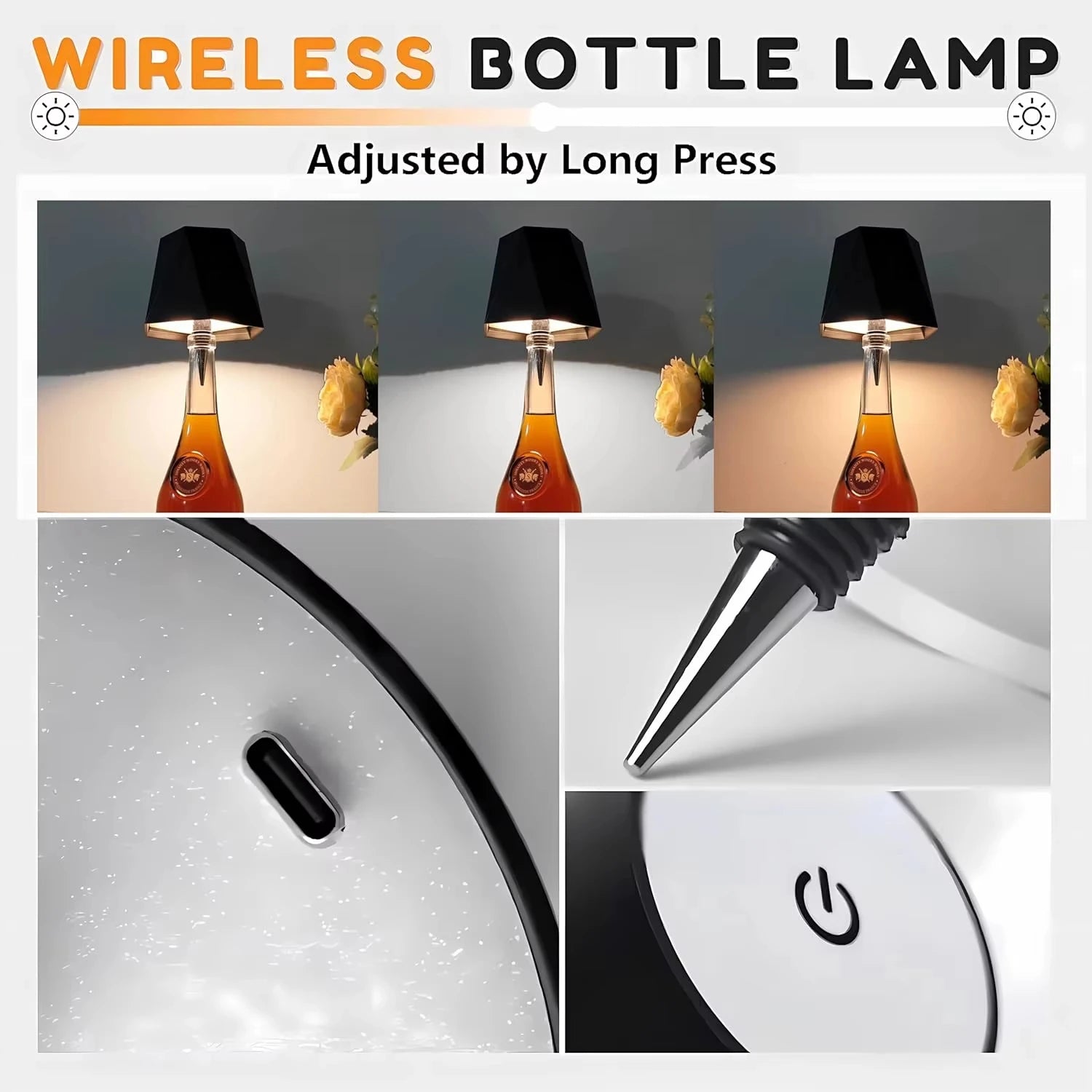 Dimmable Wireless Wine Bottle LED Table Lamp - Smarsty
