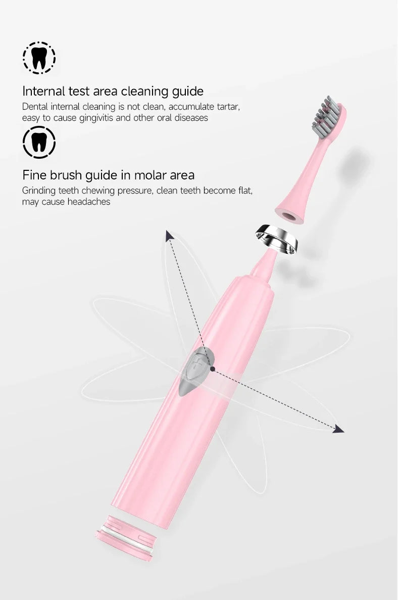Portable Waterproof Electric Toothbrush with Soft Bristles - Smarsty
