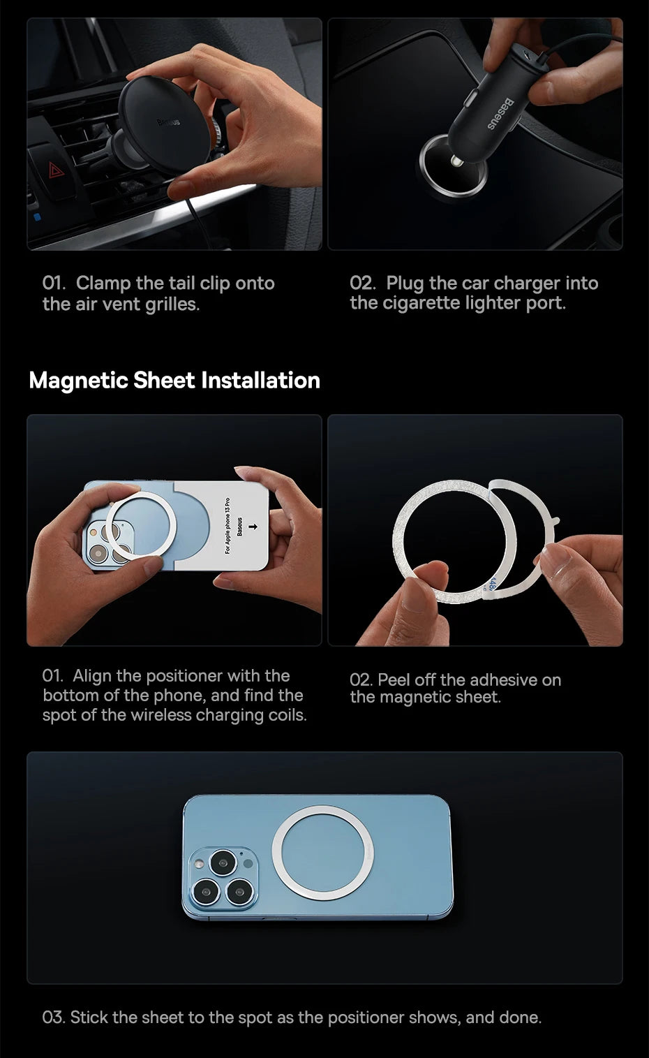 Magnetic Wireless Car Charger Holder 15W Fast Charging - Smarsty