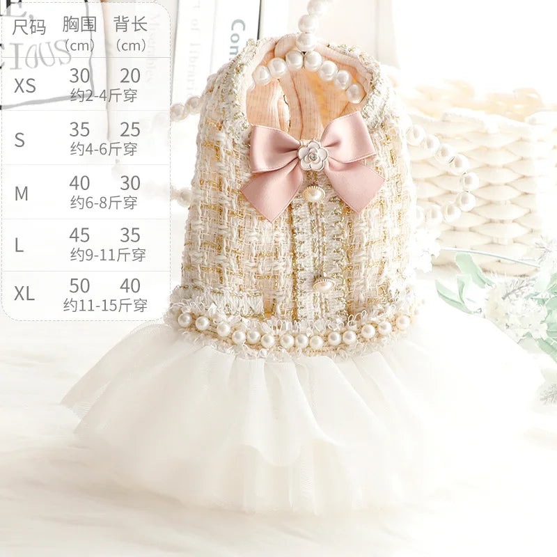 Luxury Cotton Dog Lace Dress with Tutu Skirt - Smarsty