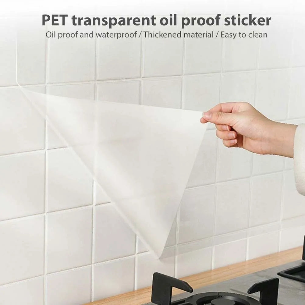 Transparent Oil-Proof Wall Sticker Heat-Resistant Self-Adhesive Film - Smarsty