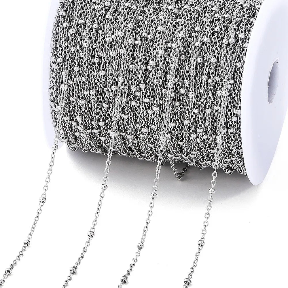 No Fade 2M Gold Stainless Steel Beaded Chain Durable - Smarsty