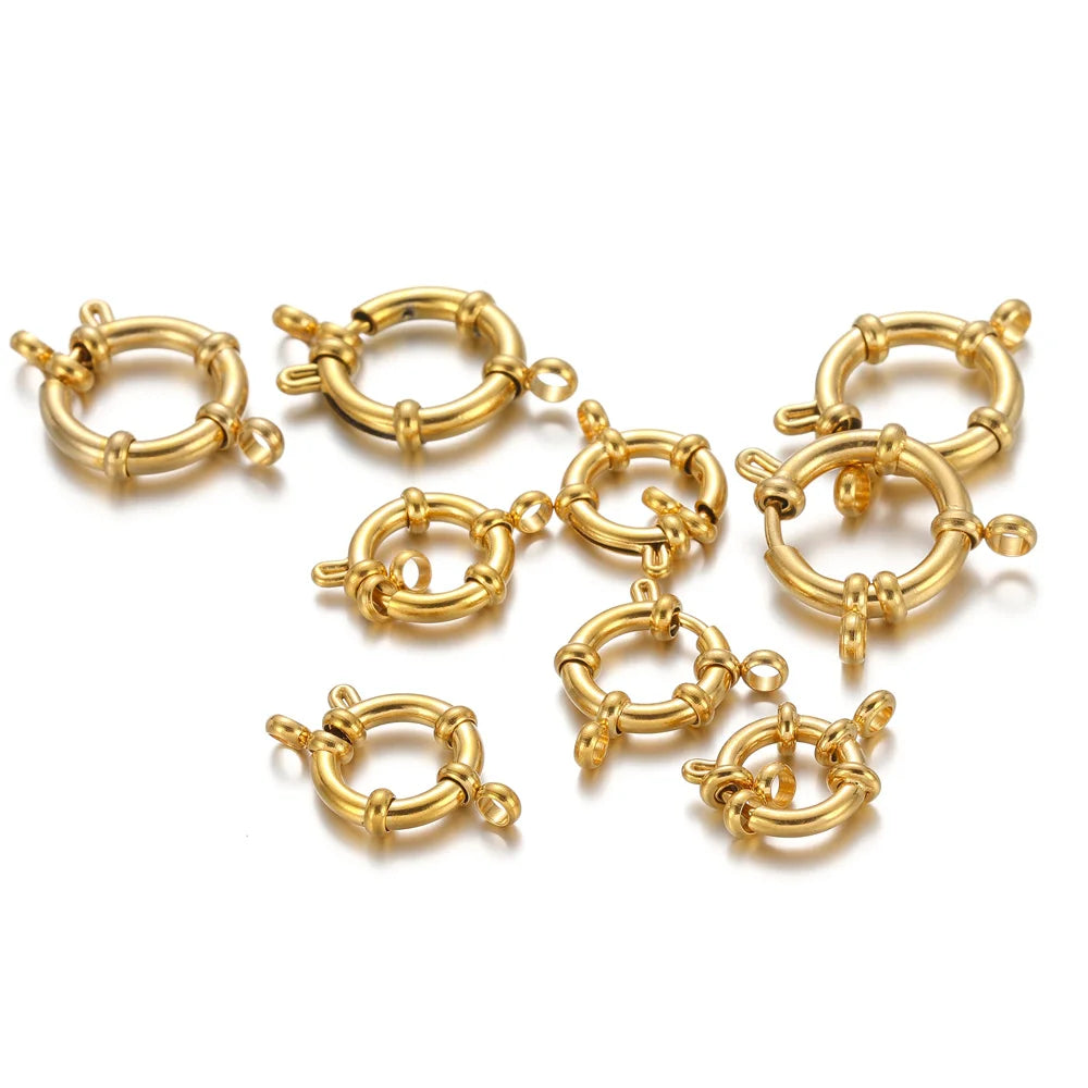 Gold Stainless Steel Spring Clasps for Jewelry Making - Smarsty