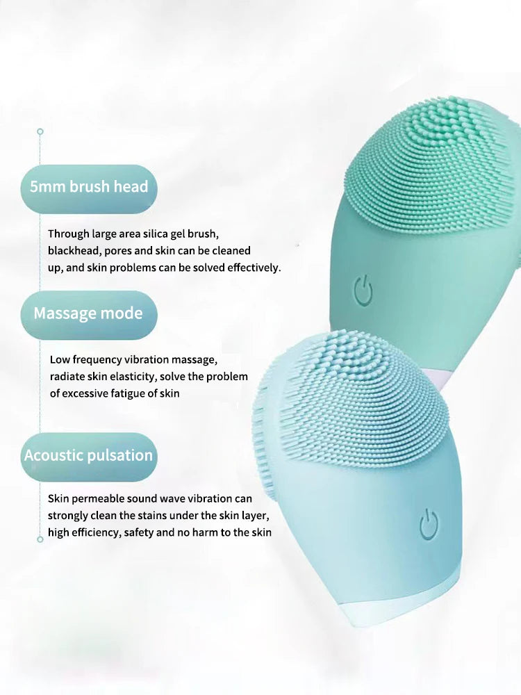 Electric Silicone Facial Cleanser with Vibration Massage - Smarsty