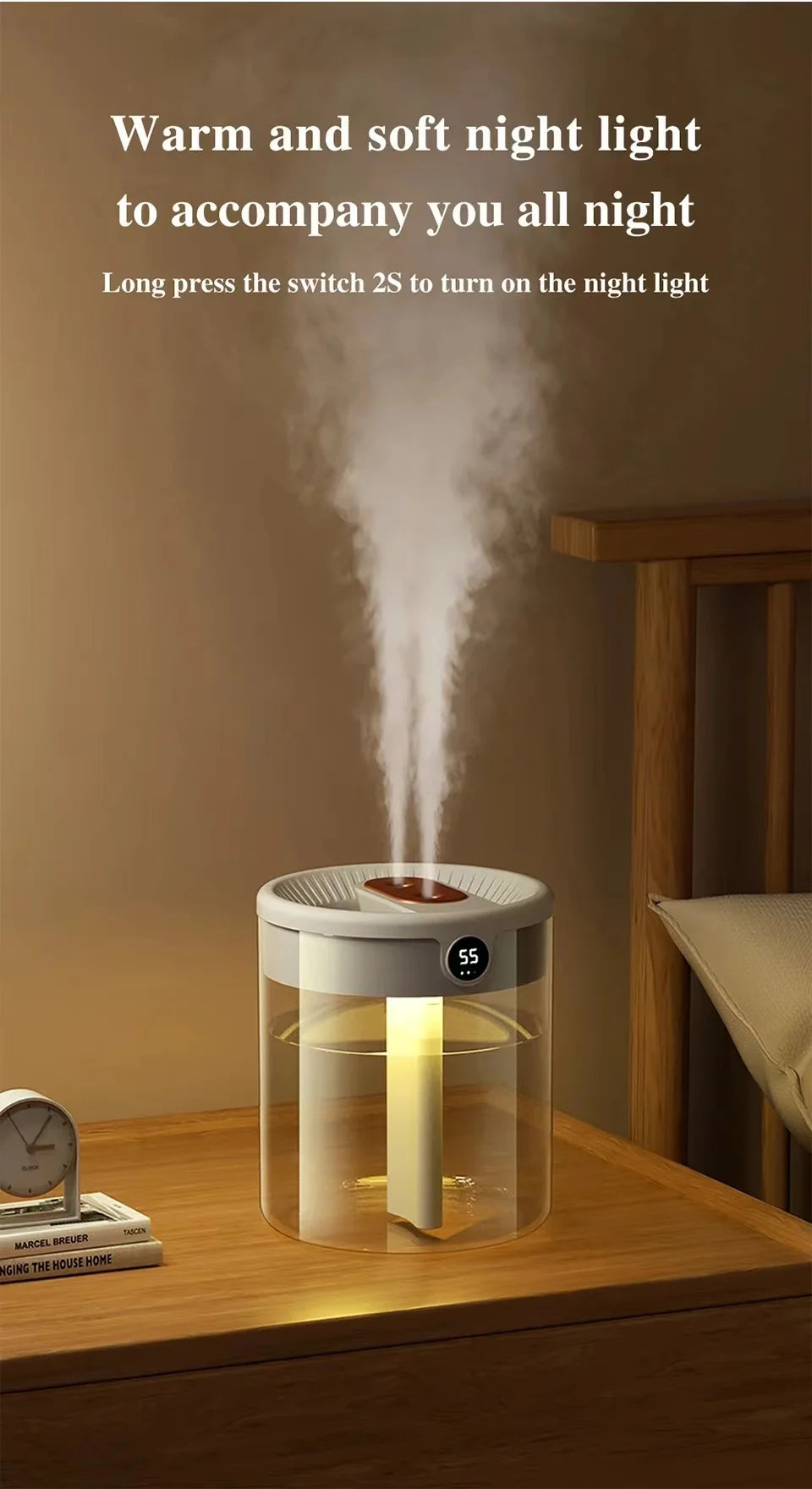2L Portable Humidifier for Quiet Bedroom Use - Smarsty