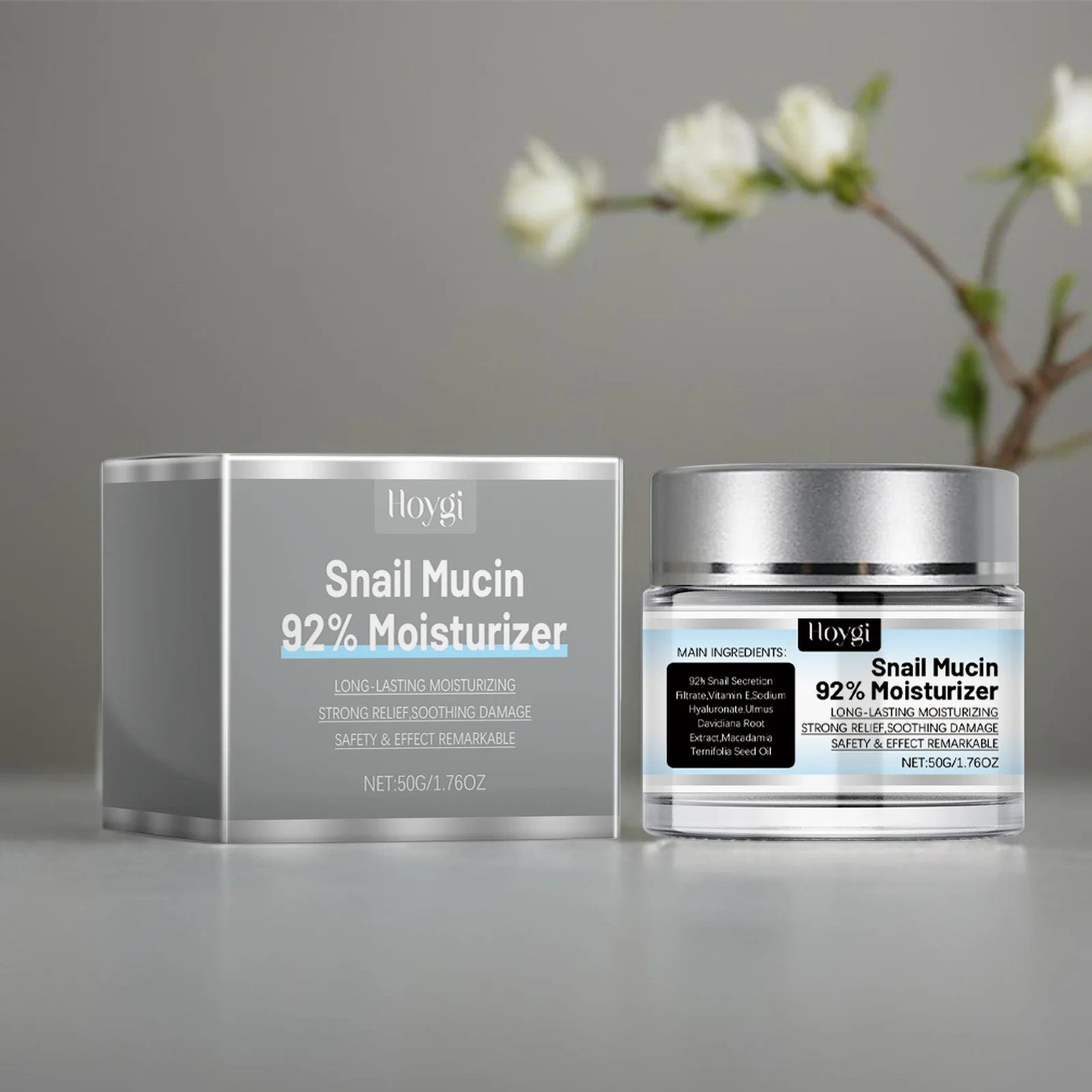 Snail Mucin 92% Moisturizer Daily Face Gel Cream Fade Fine Lines Tightne Skin Improves Dark Skin Rejuvenation Nourishing Cream