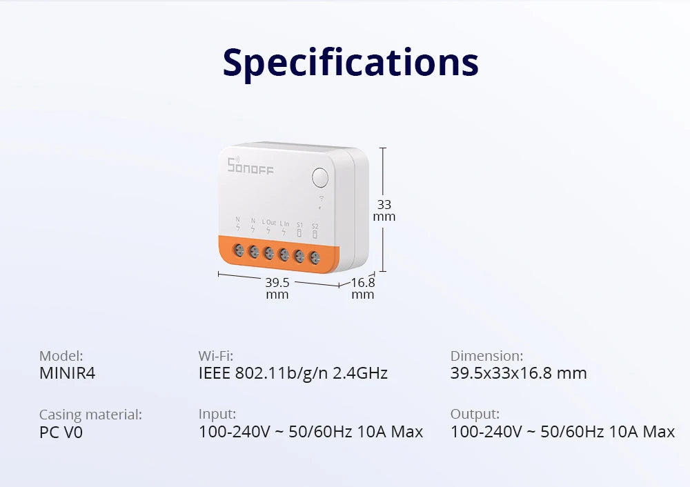 Sonoff Mini R4 WiFi Smart Home Switch Remote Control - Smarsty