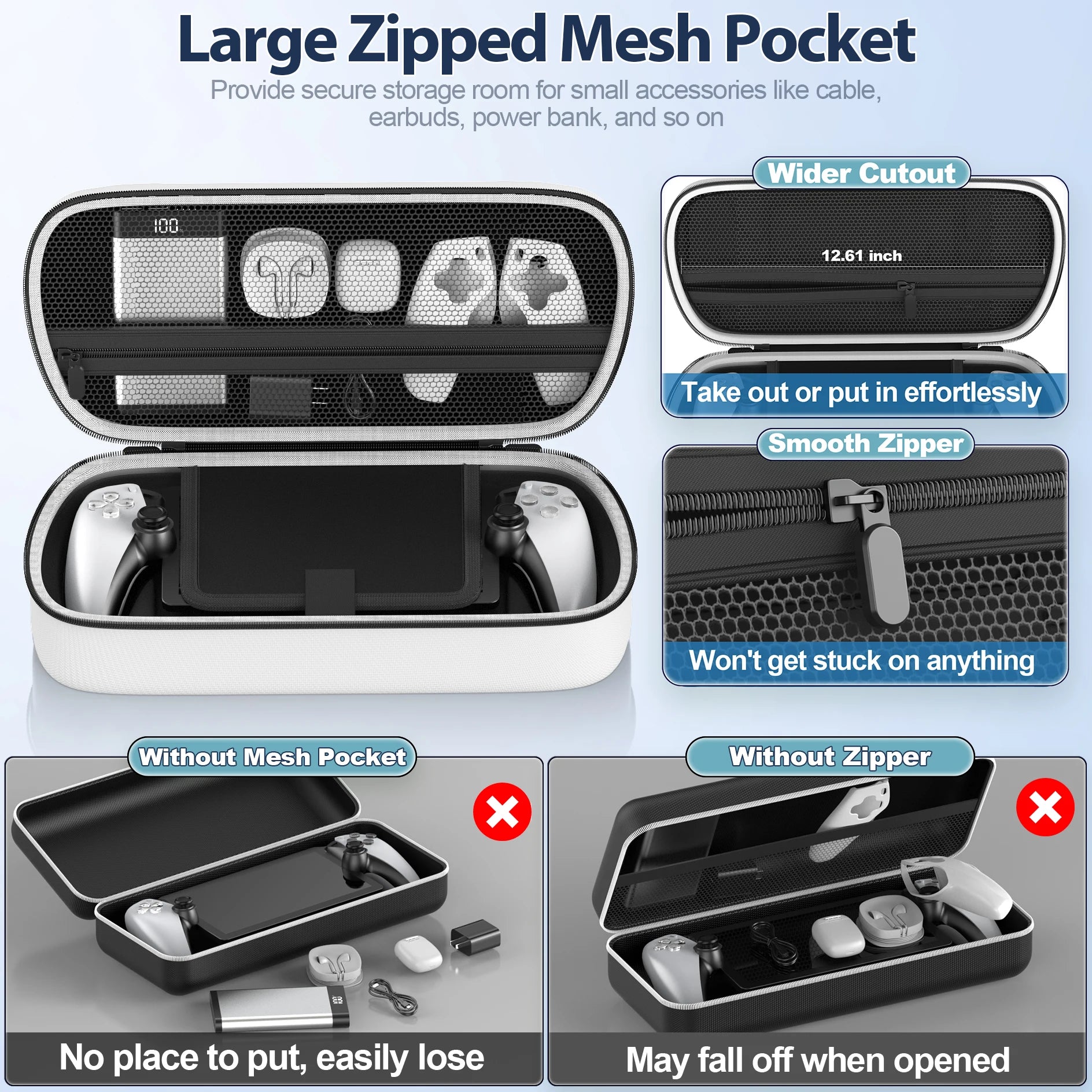 for PlayStation Portal Remote Player Hard Carrying Shell Case With Screen Protective Cover PS Portal Accessories Storage Bag - Smarsty