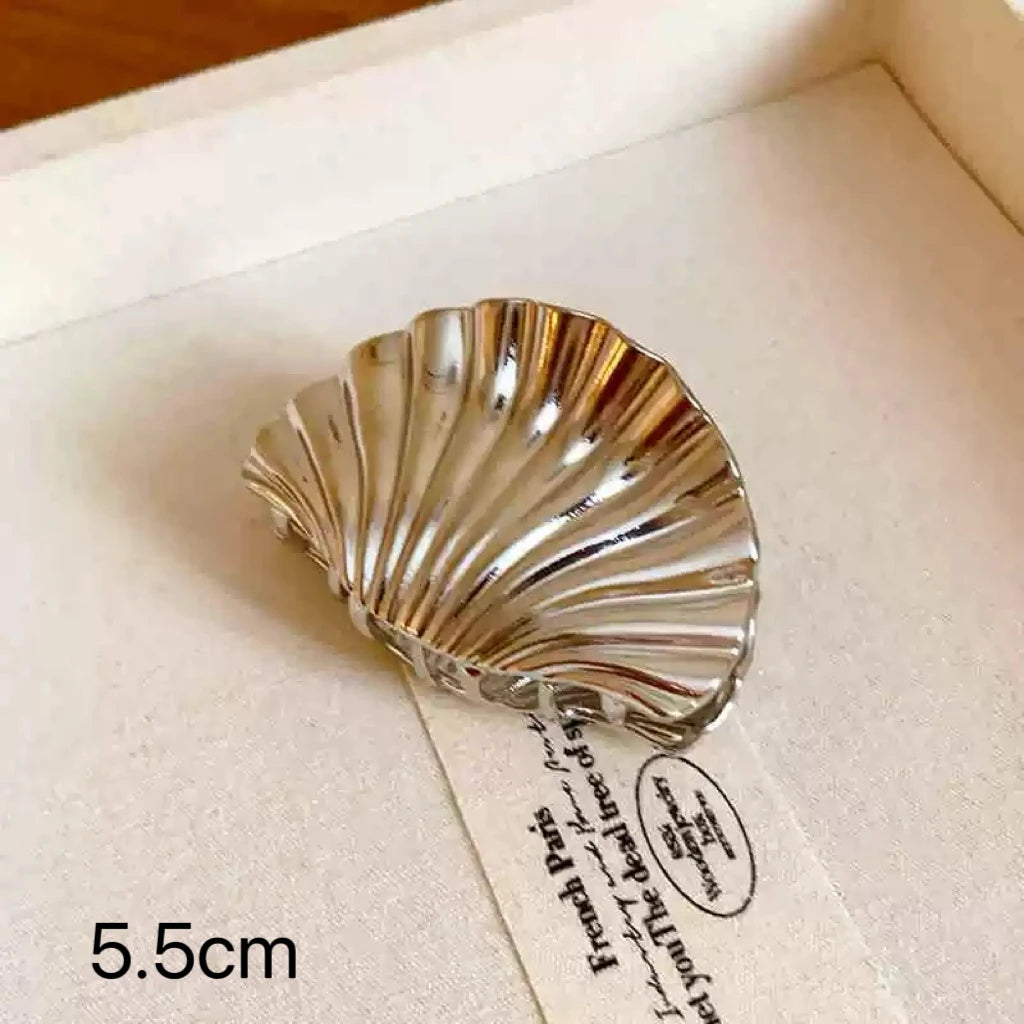 Large Silver Heart Hair Claw Clip Elegant Secure Hold - Smarsty